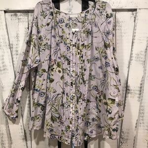 NWT PLUS SIZE J. JILL FLORAL BLOUSE